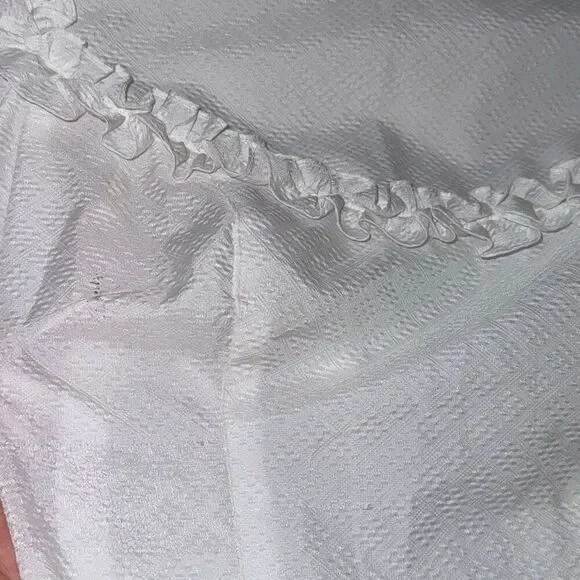 Vintage Hawaiian 1940s Handmade White Palaka Holoku Wedding Dress W/Train Loop - Picture 6 of 11